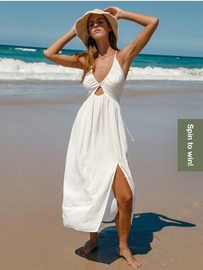 Berlook Linen Blend Crisscross Beach Dress XS